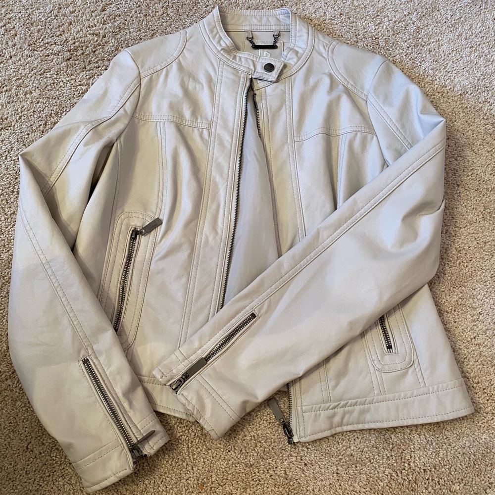 tan leather jacket